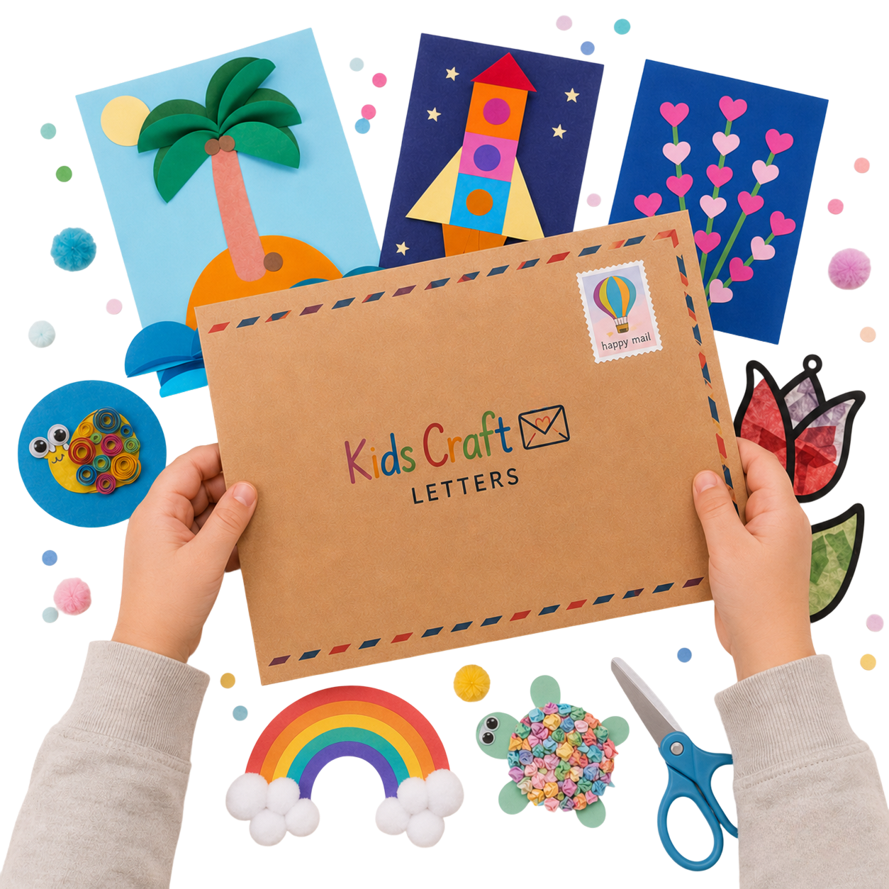 Kids craft kit with creative activities and supplies